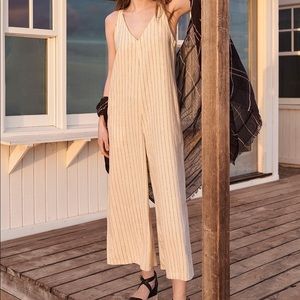 Linen striped jumpsuit